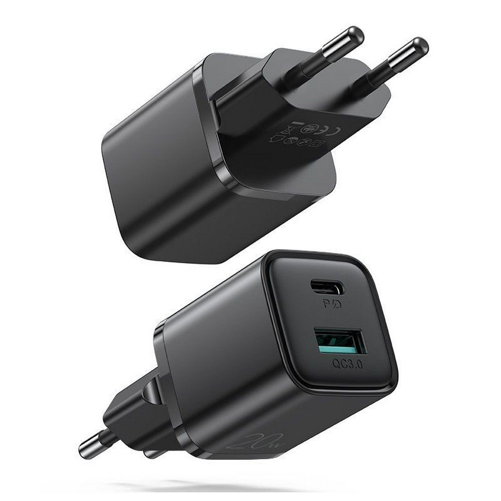 Joyroom L-QP207 2-port Wall Charger PD 20W QC 3.0 Black Joyroom L-QP207 2-port Wall Charger PD 20W QC 3.0 Black