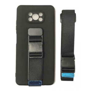 Θήκη Σιλικόνης με Λουρί για το Xiaomi Poco X3 NFC Μαύρο