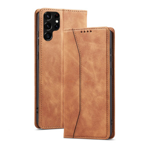 Bodycell Book Case Pu Leather Samsung S22 Ultra 5G Brown