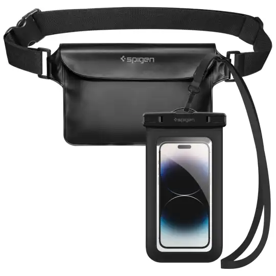 Spigen A621 Universal Waterproof 6,9 Inch Case and Waist Bag Black