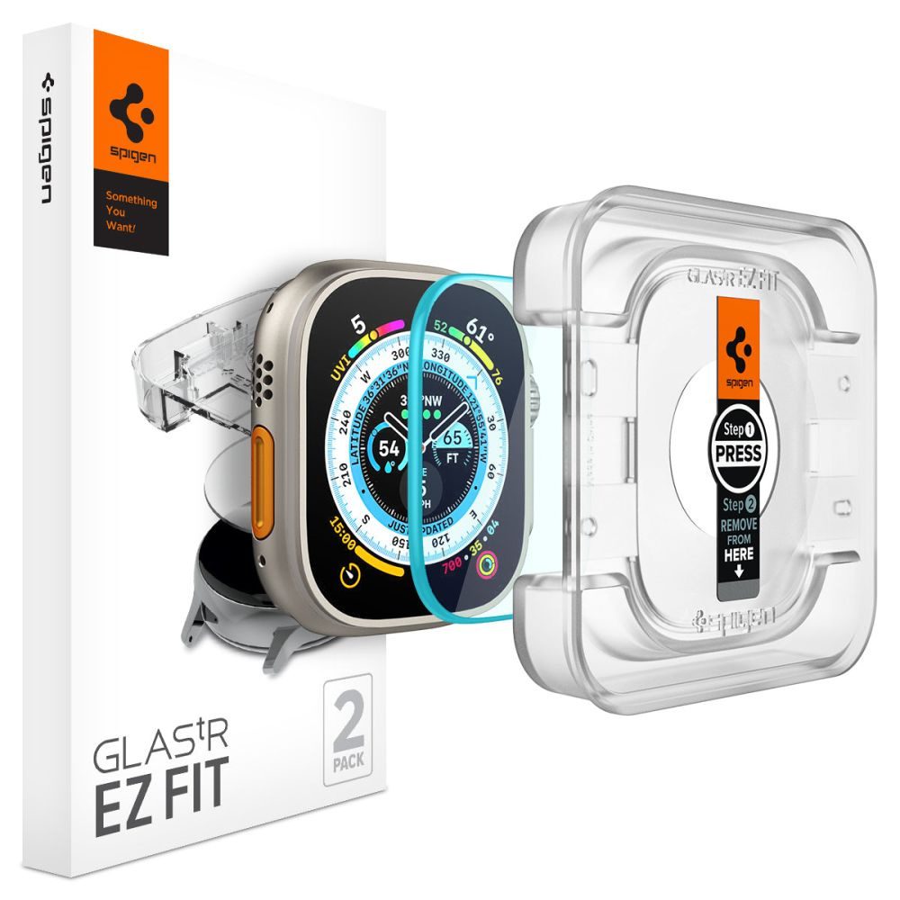 Spigen GLAS.tR ez Fit Apple Watch Ultra 1 / 2 / 3 49mmClear [2 PACK]