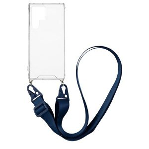 Sonique Θήκη Σιλικόνης με Strap Armor Clear για Samsung Galaxy S22 Ultra - Μπλε Σκούρο