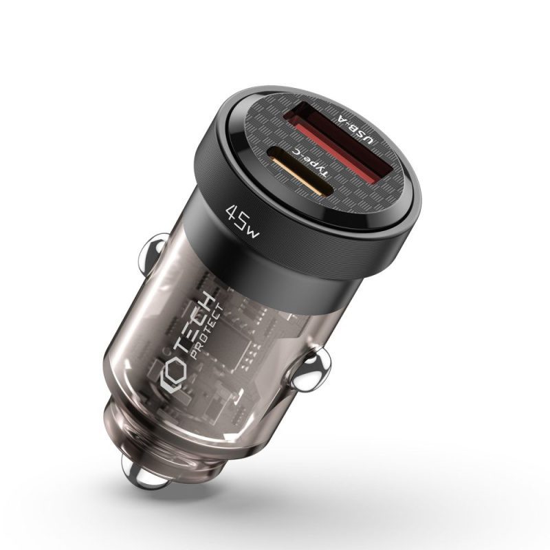 Tech-protect CC45W 2-port Car Charger PD 45W QC 3.0 Black