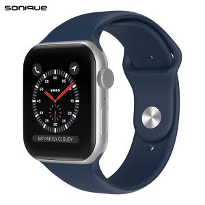 Λουράκι Σιλικόνης Soft Band Sonique για Apple Watch 4 / 5 / 6 / 7 / 8 / 9 / SE (38 / 40 / 41mm) - Μπλε Σκούρο
