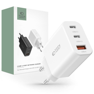 Tech-protect C30W 3-port Network Charger PD 30W QC 3.0 White