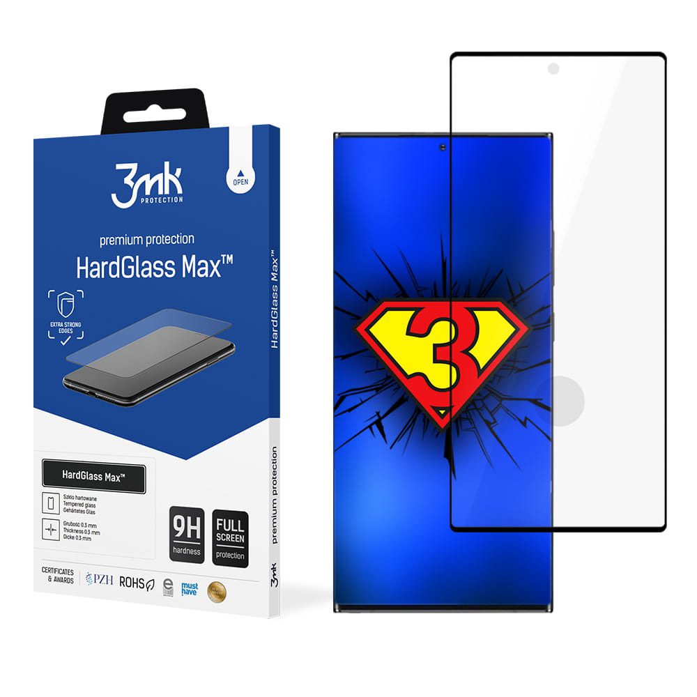 3MK HardGlass Max Samsung Galaxy S23 Ultra black Finger Print