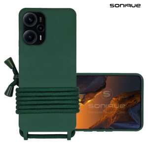 Θήκη Σιλικόνης με Κορδόνι CarryHang Sonique Xiaomi Poco F5 5G - Πράσινο Σκούρο