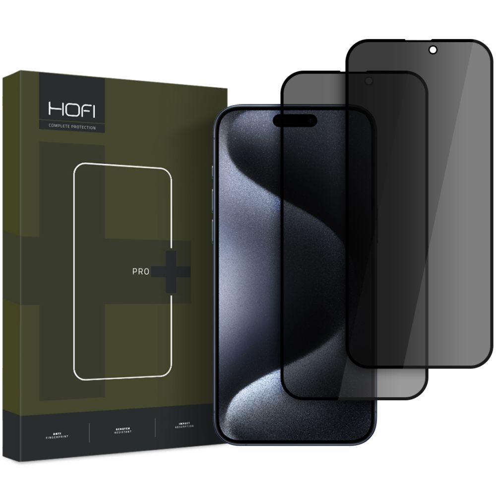 Hofi Anti Spy Glass Pro+ 2-pack iPhone 16 Pro Max / 17 Pro Max - Privacy