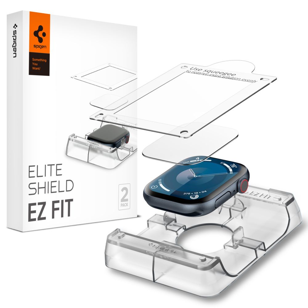 Spigen Elite Shield ”ez Fit” 2-pack Apple Watch 10 (42 Mm) Clear