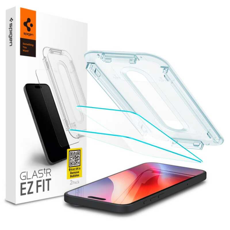 Spigen Glas.tr ”ez Fit” 2-pack Iphone 15 / 16 Clear
