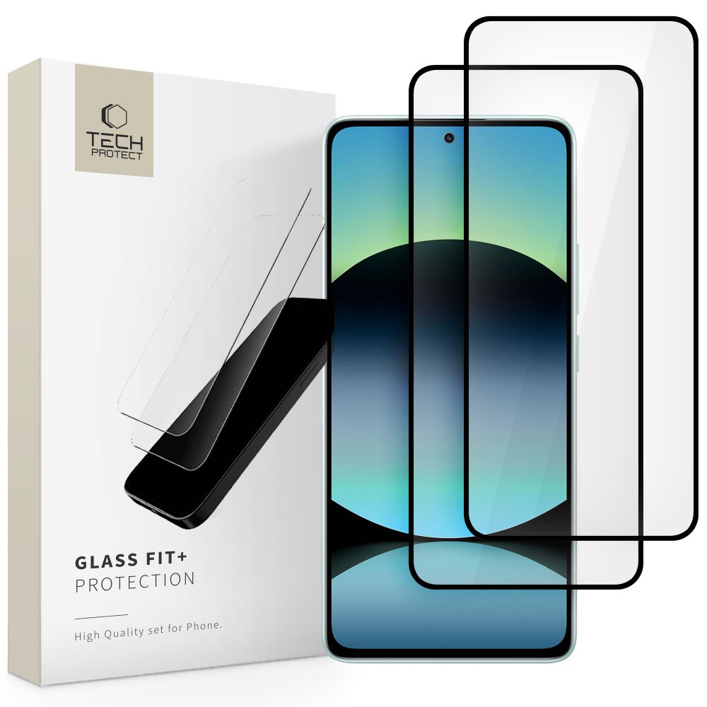 Tech-protect Glass Fit+ 2-pack Xiaomi Redmi Note 14 4G / 5G / Poco M7 Pro 5G Black