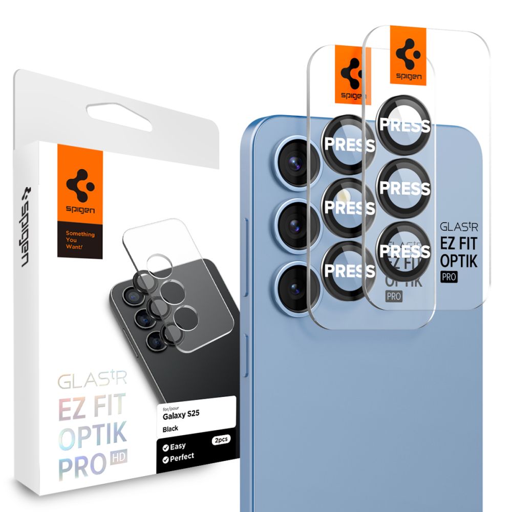 Spigen Optik Pro Glas.tr ”ez Fit” Camera Protector 2-pack Galaxy S25 Black Spigen Optik Pro Glas.tr ”ez Fit” Camera Protector 2-pack Galaxy S25 Black