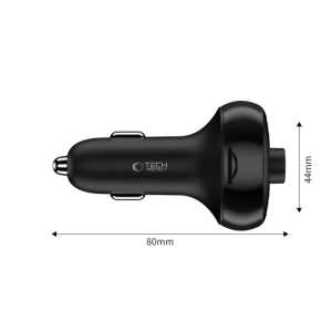 Alternative view of Tech-protect Cc06 3-port Car Charger Pd72w + Transmiter Fm Bluetooth Black