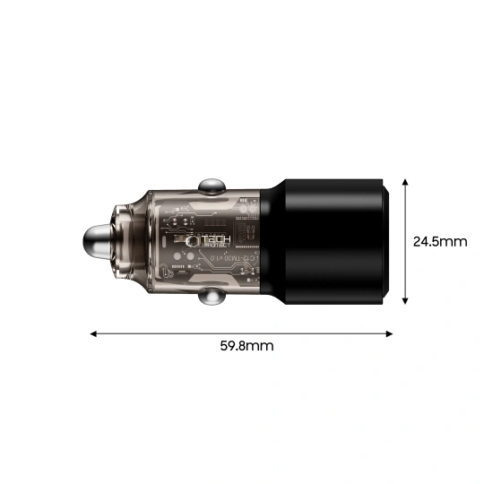Tech-protect Cc03 2-port Car Charger Pd95w/qc3.0 Black Tech-protect Cc03 2-port Car Charger Pd95w/qc3.0 Black - Image 3