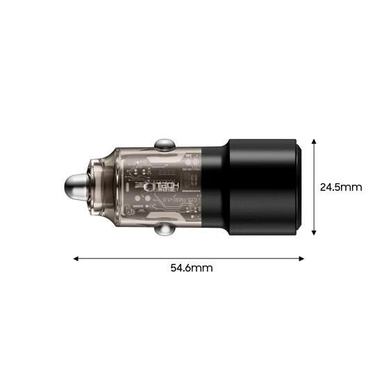 Tech-protect Cc03 2-port Car Charger Pd75w Black Tech-protect Cc03 2-port Car Charger Pd75w Black - Image 2