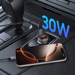 Alternative view of Tech-protect Cc01 2-port Car Charger Pd30w/qc3.0 Black