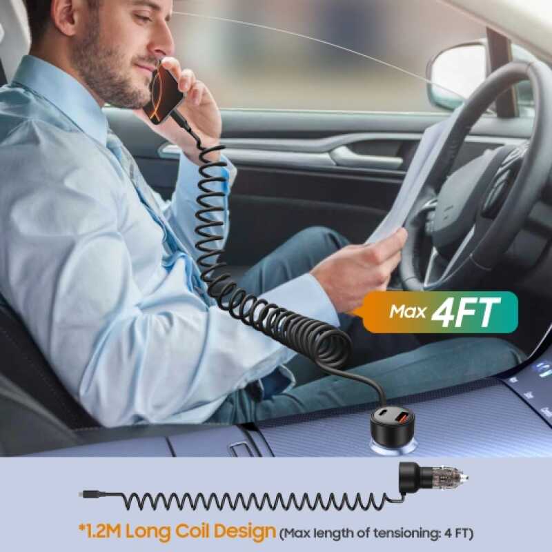 Tech-protect Cc05 2-port Car Charger Pd60w + Cable Black - Image 2