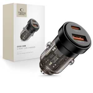 Tech-protect Cc03 2-port Car Charger Pd30w/qc3.0 Black