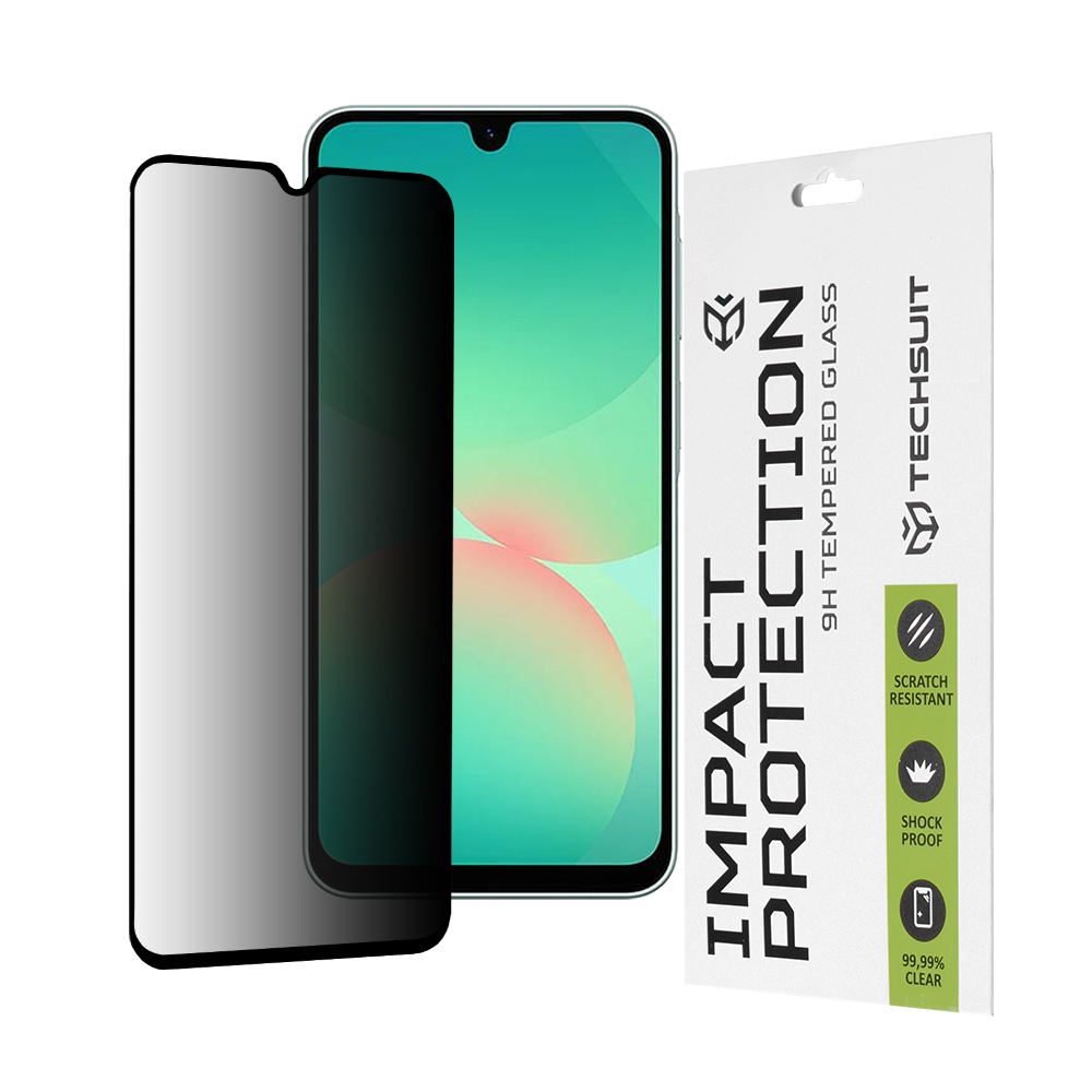 Techsuit - Privacy/Anti-Spy Full Glue Glass - Samsung Galaxy A26 5G - Black
