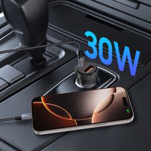 Alternative view of Tech-protect Cc03 2-port Car Charger Pd30w/qc3.0 Black