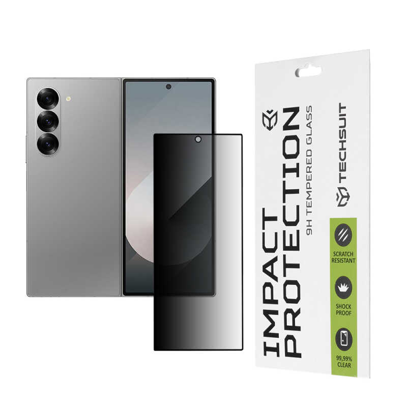 Techsuit - 111D Privacy Full Glue [Front Screen] - Samsung Galaxy Z Fold7 - Black