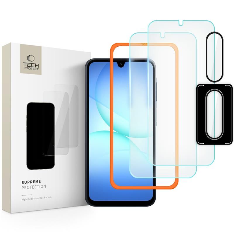 Tech-protect Supreme Easy Set 3-pack Galaxy A17 4g / 5g Clear Tech-protect Supreme Easy Set 3-pack Galaxy A17 4g / 5g Clear