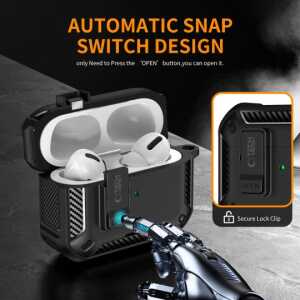 Alternative view of Tech-protect Carbonox Magsafe Apple Airpods Pro 3 Black