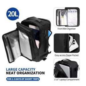 Tech-protect Defender S50 Ryanair & Wizzair Travel Laptop Cabin Backpack 20l 40x20x25 Black