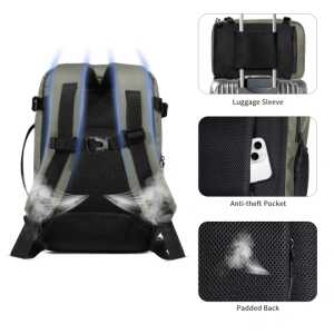 Tech-protect Defender S50 Ryanair & Wizzair Travel Laptop Cabin Backpack 20l 40x20x25 Olive Green
