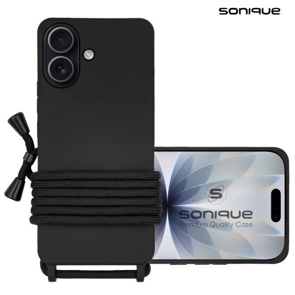 Θήκη Σιλικόνης με Κορδόνι CarryHang Sonique Apple iPhone 17 Μαύρο
