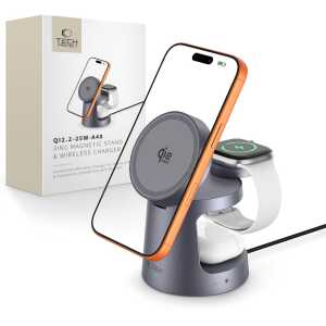 Tech-protect Qi2.2-25w-a48 3in1 Magnetic Magsafe Wireless Charger Dark Grey