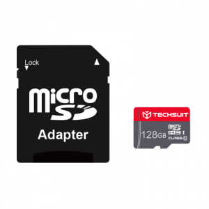 Techsuit - Memory Card THCM26 (THCM269128) - with Adapter, MicroSDHC, Class 10, 128GB - Red