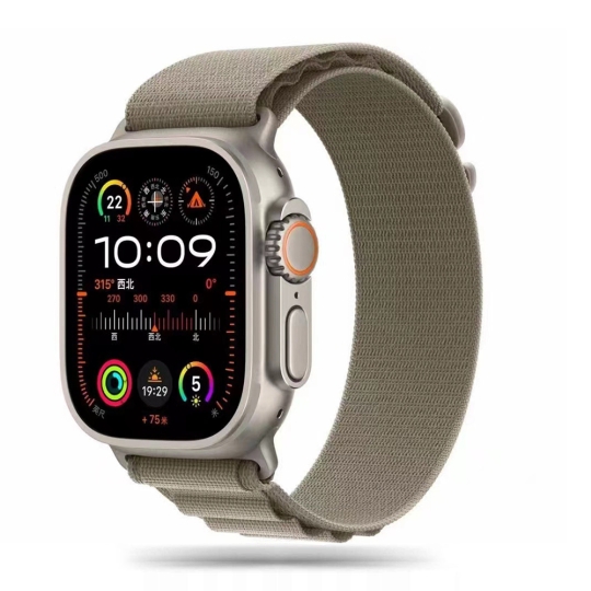 Alternative view of Tech-Protect Nylon Pro Apple Watch 6 / 7 / 8 / 9 / 10 / 11 / Se / Ultra 1 / 2 / 3 (44 / 45 / 46 / 49 MM) titanium/olive