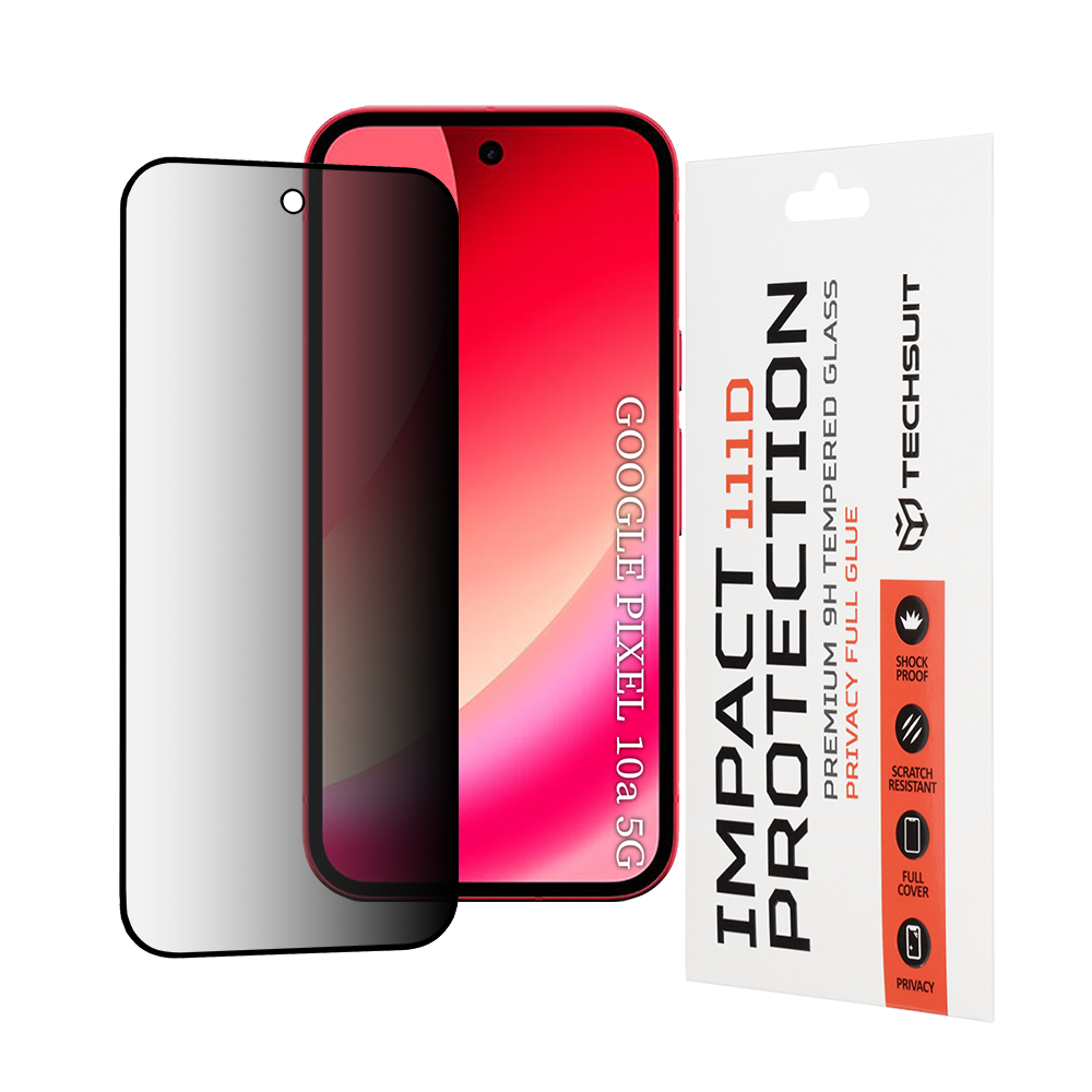 Techsuit - 111D Privacy Full Glue - Google Pixel 10a - Black Techsuit - 111D Privacy Full Glue - Google Pixel 10a - Black