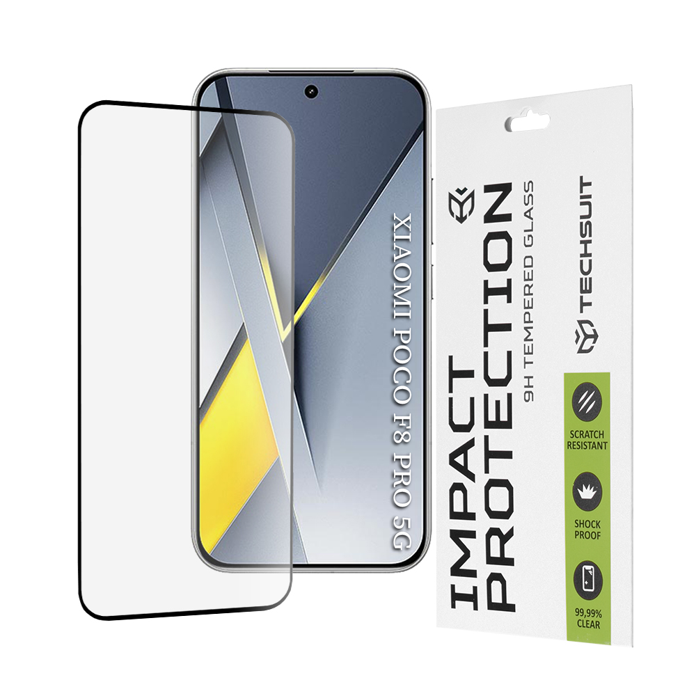 Techsuit - 111D Full Cover / Full Glue Glass - Xiaomi Poco F8 Pro - Black