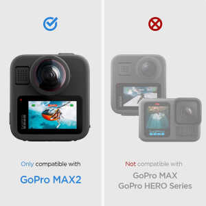 Alternative view of Spigen - (2 pack) Glas.tR Slim, Back Screen (AGL11230) - GoPro MAX 2 - Clear