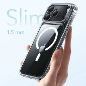 ESR - Classic Hybrid HaloLock Kickstand - iPhone 17 Pro Max - Clear Black - Image 7