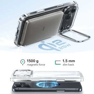 ESR - Classic Hybrid HaloLock Kickstand - iPhone 17 Pro Max - Clear Black - Image 5