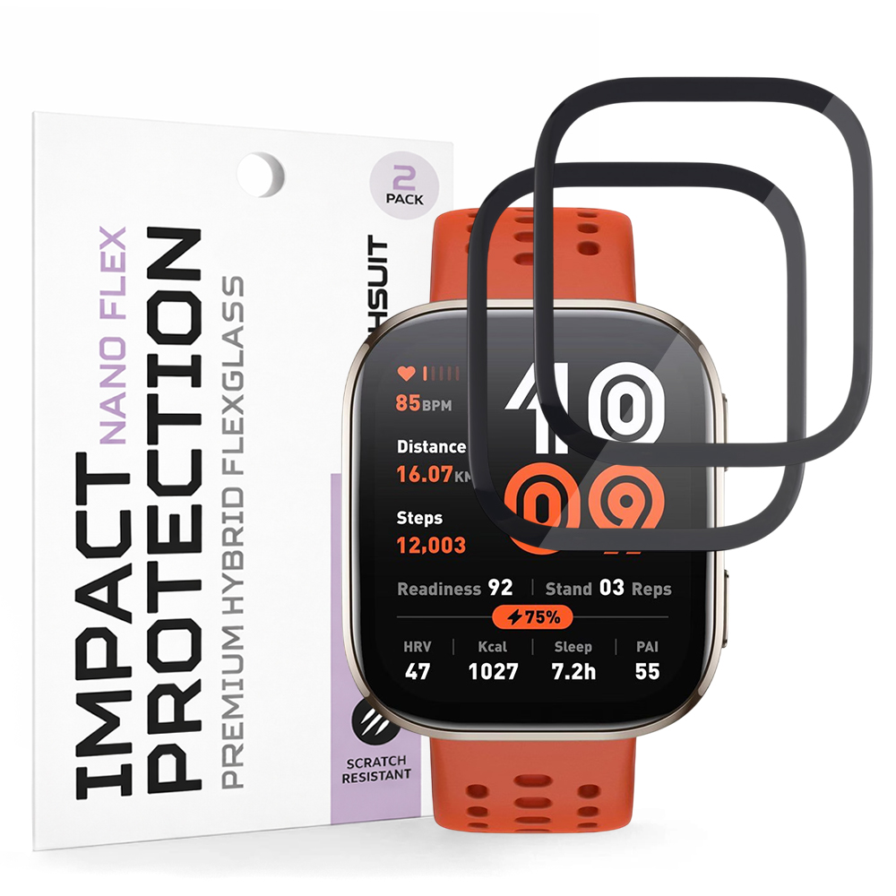 Techsuit - Nano Flex (2 pack) - Amazfit Bip 6 - Black Techsuit - Nano Flex (2 pack) - Amazfit Bip 6 - Black