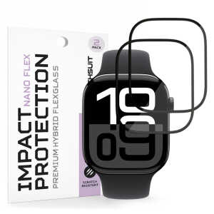 Techsuit - Nano Flex (2 pack) - Apple Watch 10 46mm / 11 46mm - Black
