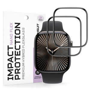 Techsuit - Nano Flex (2 pack) - Apple Watch 10 42mm / 11 42mm - Black