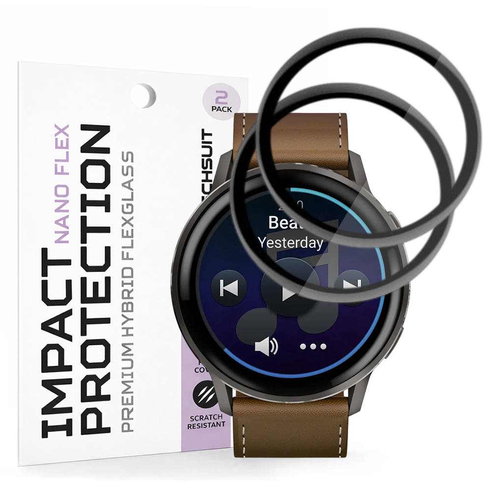 Techsuit - Nano Flex (2 pack) - Garmin Venu 4 45mm - Black Techsuit - Nano Flex (2 pack) - Garmin Venu 4 45mm - Black