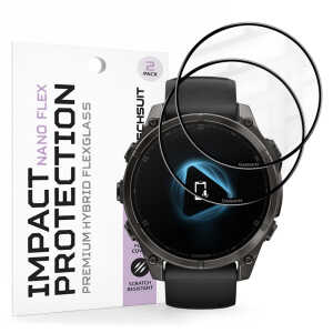 Techsuit - Nano Flex (2 pack) - Garmin Fenix 8 / Fenix 8 Pro 47mm - Black
