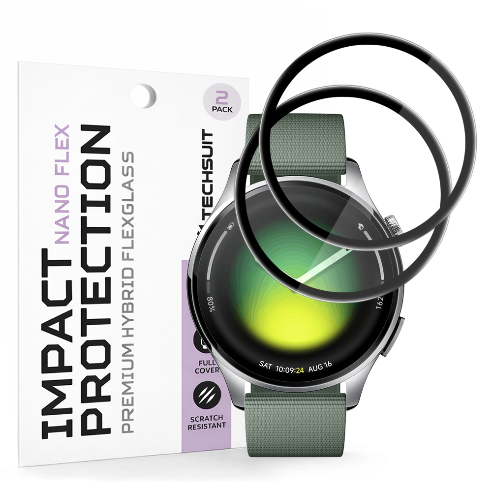 Techsuit - Nano Flex (2 pack) - Xiaomi Watch 5 (47mm) - Black Techsuit - Nano Flex (2 pack) - Xiaomi Watch 5 (47mm) - Black
