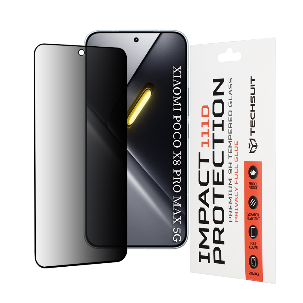 Techsuit - 111D Privacy Full Glue - Xiaomi Poco X8 Pro Max - Black