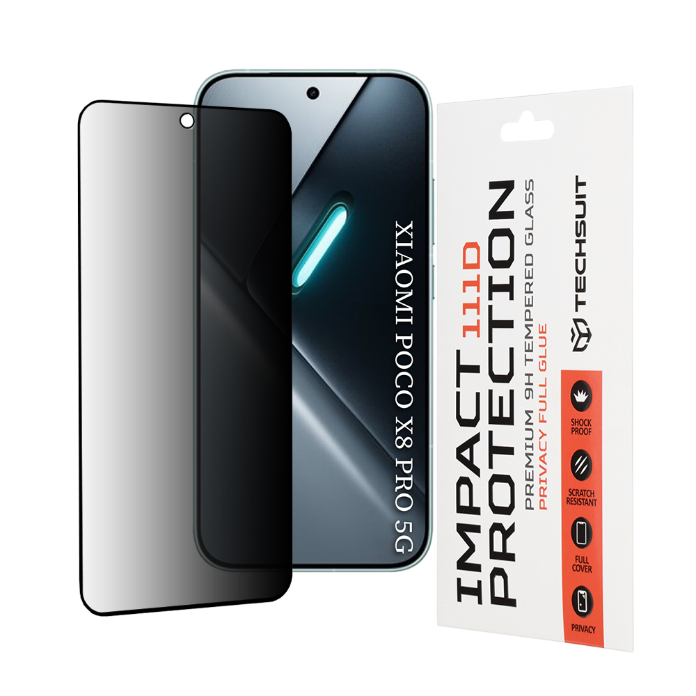 Techsuit - 111D Privacy Full Glue - Xiaomi Poco X8 Pro - Black