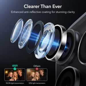 Alternative view of Esr Armorite Camera Protector Iphone 14 Pro / Pro Max / 15 Pro / Pro Max / 16 Pro / Pro Max / 17 Pro / Pro Max Clear