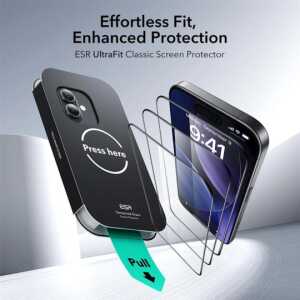 Esr Ultrafit Tempered Glass 2-pack Iphone 16 Pro / 17 Black