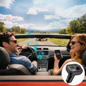 Tech-protect Cc07 3-port Car Charger Pd 54w + Transmiter Fm Bluetooth Black