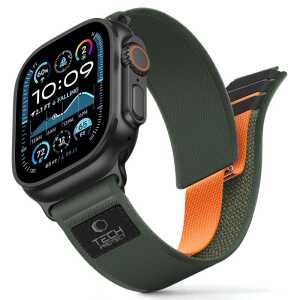 Tech-protect Nylon Elite Apple Watch 8 / 9 / 10 / 11 / Se / Ultra (44 / 45 / 46 / 49 Mm) Green/orange